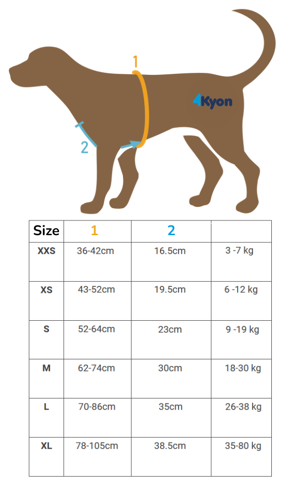 Anny X Size Guide & Dog Harness Size Chart | 4Kyon
